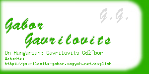 gabor gavrilovits business card